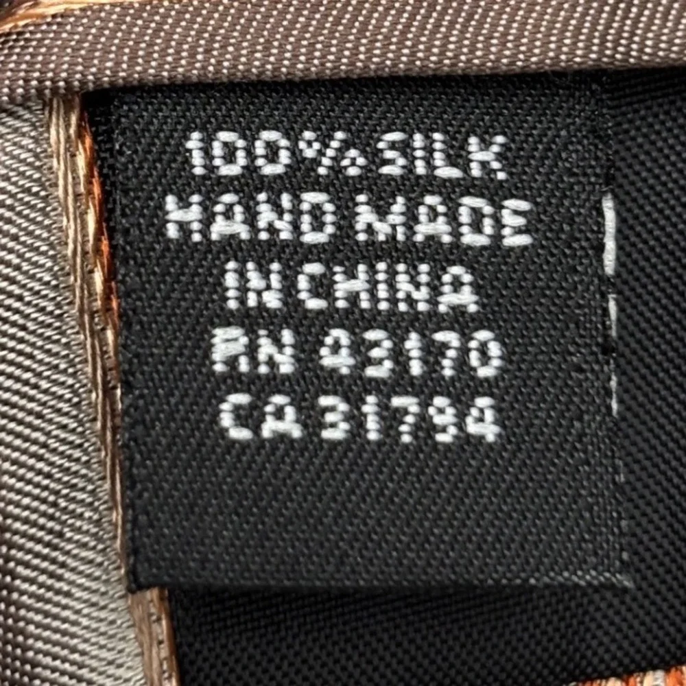 Alfani Men's Silk Necktie Gray Orange Peach Diagonal Stripe Classic Dress Tie